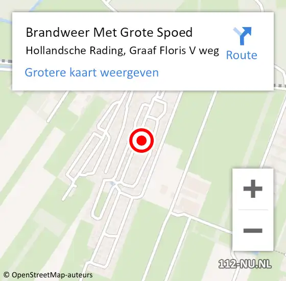 Locatie op kaart van de 112 melding: Brandweer Met Grote Spoed Naar Hollandsche Rading, Graaf Floris V weg op 17 juni 2022 16:20