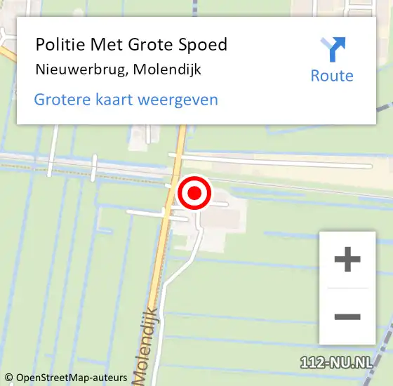 Locatie op kaart van de 112 melding: Politie Met Grote Spoed Naar Nieuwerbrug, Molendijk op 17 juni 2022 16:26
