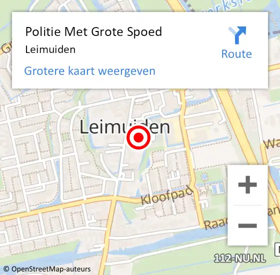 Locatie op kaart van de 112 melding: Politie Met Grote Spoed Naar Leimuiden op 17 juni 2022 16:50