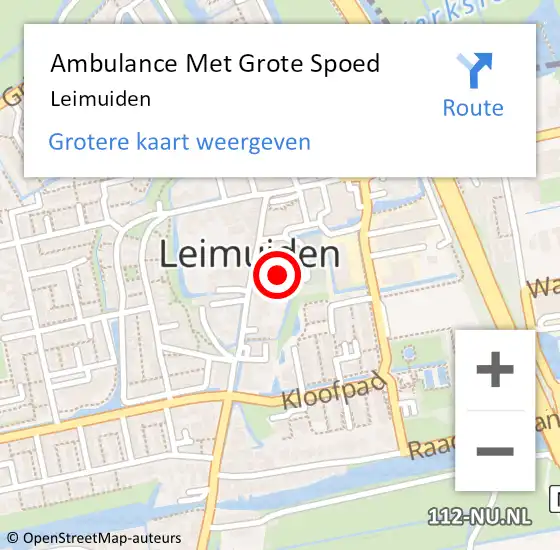 Locatie op kaart van de 112 melding: Ambulance Met Grote Spoed Naar Leimuiden op 17 juni 2022 16:51