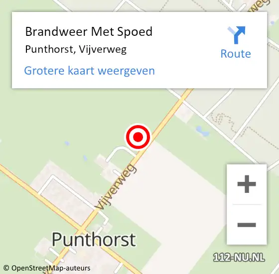 Locatie op kaart van de 112 melding: Brandweer Met Spoed Naar Punthorst, Vijverweg op 17 juni 2022 20:37