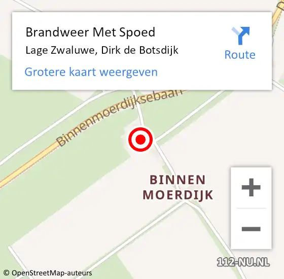 Locatie op kaart van de 112 melding: Brandweer Met Spoed Naar Lage Zwaluwe, Dirk de Botsdijk op 18 juni 2022 02:11