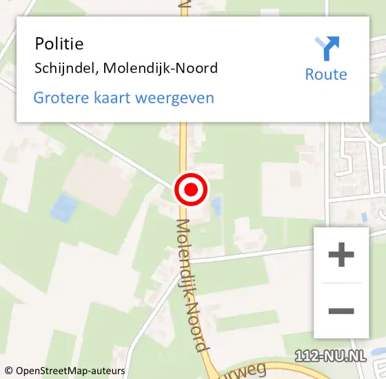 Locatie op kaart van de 112 melding: Politie Schijndel, Molendijk-Noord op 18 juni 2022 03:35