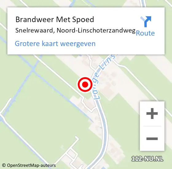 Locatie op kaart van de 112 melding: Brandweer Met Spoed Naar Snelrewaard, Noord-Linschoterzandweg op 18 juni 2022 07:10