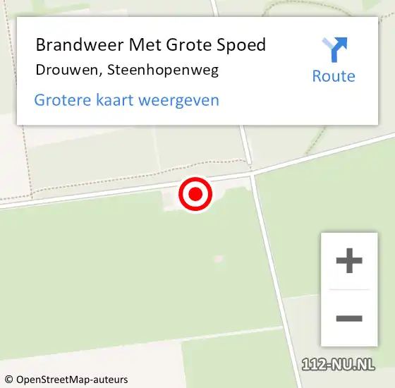 Locatie op kaart van de 112 melding: Brandweer Met Grote Spoed Naar Drouwen, Steenhopenweg op 18 juni 2022 08:39