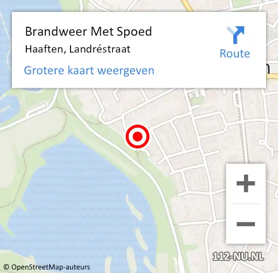 Locatie op kaart van de 112 melding: Brandweer Met Spoed Naar Haaften, Landréstraat op 18 juni 2022 09:15