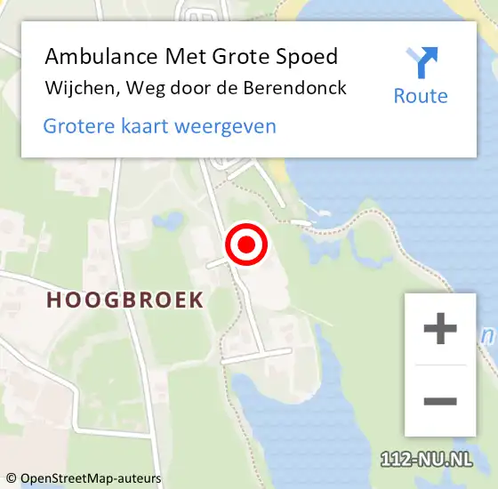 Locatie op kaart van de 112 melding: Ambulance Met Grote Spoed Naar Wijchen, Weg door de Berendonck op 18 juni 2022 12:54