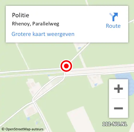 Locatie op kaart van de 112 melding: Politie Rhenoy, Parallelweg op 18 juni 2022 16:20