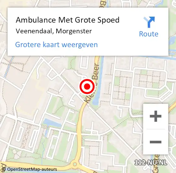 Locatie op kaart van de 112 melding: Ambulance Met Grote Spoed Naar Veenendaal, Morgenster op 18 juni 2022 16:30
