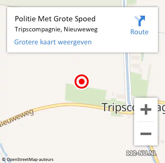 Locatie op kaart van de 112 melding: Politie Met Grote Spoed Naar Tripscompagnie, Nieuweweg op 18 juni 2022 20:04