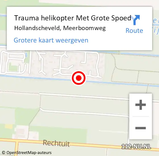 Locatie op kaart van de 112 melding: Trauma helikopter Met Grote Spoed Naar Hollandscheveld, Meerboomweg op 18 juni 2022 21:43