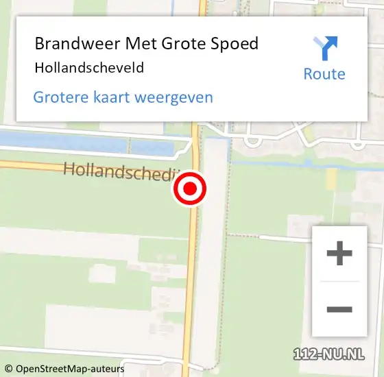 Locatie op kaart van de 112 melding: Brandweer Met Grote Spoed Naar Hollandscheveld op 18 juni 2022 21:50