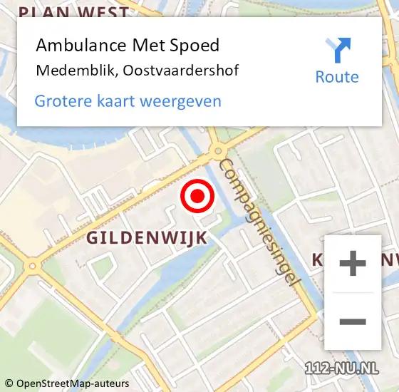 Locatie op kaart van de 112 melding: Ambulance Met Spoed Naar Medemblik, Oostvaardershof op 18 juni 2022 21:59