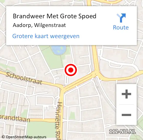 Locatie op kaart van de 112 melding: Brandweer Met Grote Spoed Naar Aadorp, Wilgenstraat op 19 juni 2022 00:02