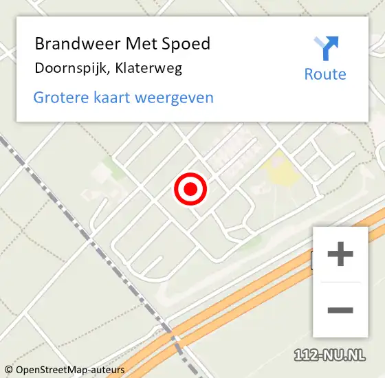 Locatie op kaart van de 112 melding: Brandweer Met Spoed Naar Doornspijk, Klaterweg op 19 juni 2022 00:10