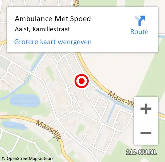 Locatie op kaart van de 112 melding: Ambulance Met Spoed Naar Aalst, Kamillestraat op 19 juni 2022 14:31