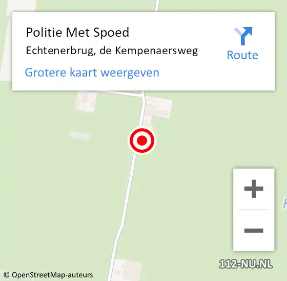 Locatie op kaart van de 112 melding: Politie Met Spoed Naar Echtenerbrug, de Kempenaersweg op 19 juni 2022 15:28