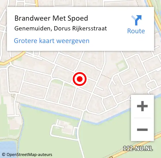 Locatie op kaart van de 112 melding: Brandweer Met Spoed Naar Genemuiden, Dorus Rijkersstraat op 19 juni 2022 16:04