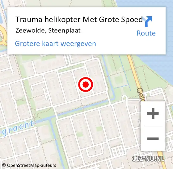 Locatie op kaart van de 112 melding: Trauma helikopter Met Grote Spoed Naar Zeewolde, Steenplaat op 19 juni 2022 20:13