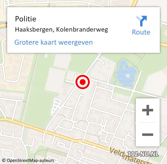 Locatie op kaart van de 112 melding: Politie Haaksbergen, Kolenbranderweg op 20 juni 2022 08:26