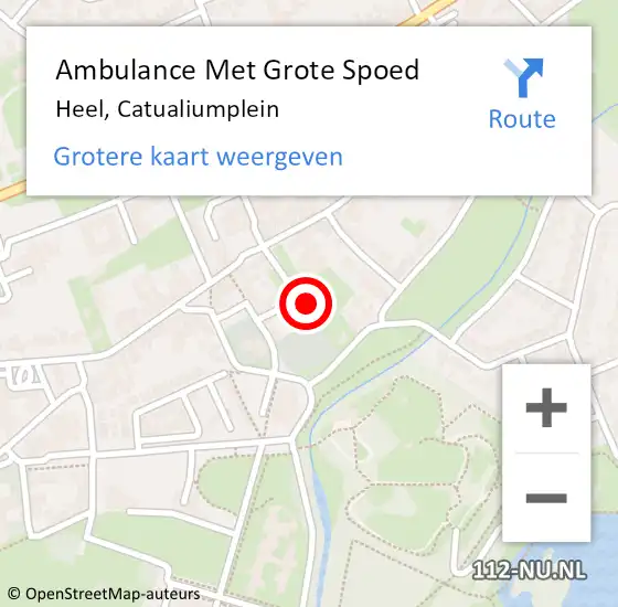 Locatie op kaart van de 112 melding: Ambulance Met Grote Spoed Naar Heel, Catualiumplein op 21 juni 2022 08:39