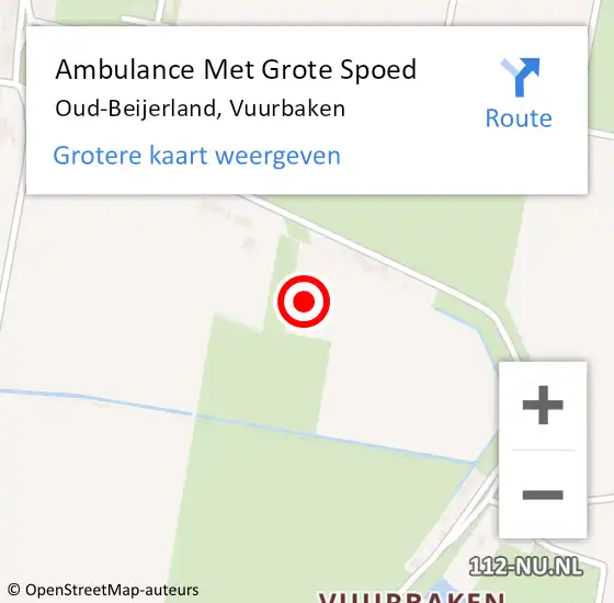 Locatie op kaart van de 112 melding: Ambulance Met Grote Spoed Naar Oud-Beijerland, Vuurbaken op 21 juni 2022 09:28