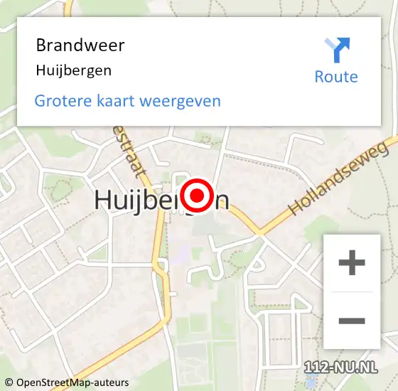 Locatie op kaart van de 112 melding: Brandweer Huijbergen op 21 juni 2022 11:11