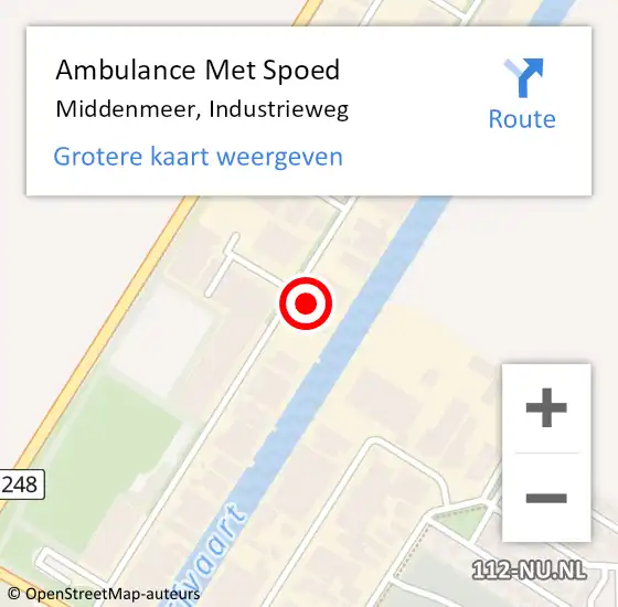 Locatie op kaart van de 112 melding: Ambulance Met Spoed Naar Middenmeer, Industrieweg op 21 juni 2022 13:38