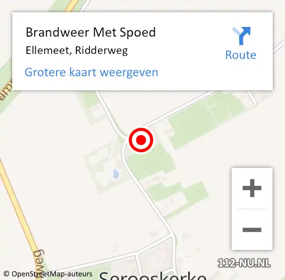 Locatie op kaart van de 112 melding: Brandweer Met Spoed Naar Ellemeet, Ridderweg op 21 juni 2022 14:29