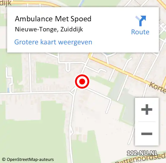 Locatie op kaart van de 112 melding: Ambulance Met Spoed Naar Nieuwe-Tonge, Zuiddijk op 21 juni 2022 17:11
