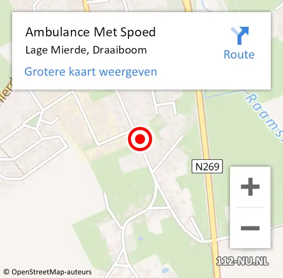 Locatie op kaart van de 112 melding: Ambulance Met Spoed Naar Lage Mierde, Draaiboom op 20 juli 2014 23:32