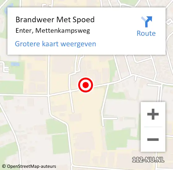 Locatie op kaart van de 112 melding: Brandweer Met Spoed Naar Enter, Mettenkampsweg op 21 juni 2022 22:11