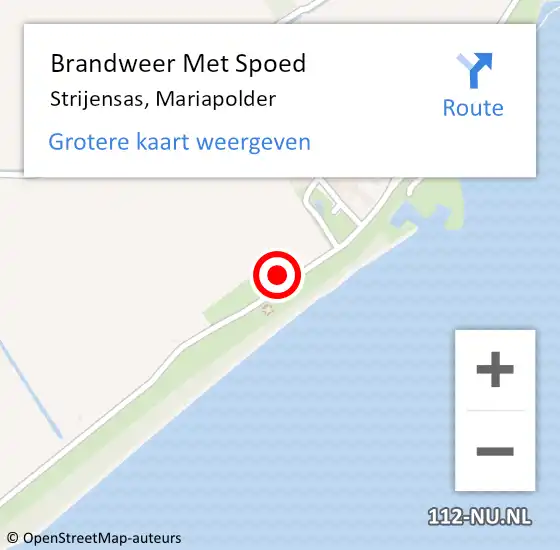 Locatie op kaart van de 112 melding: Brandweer Met Spoed Naar Strijensas, Mariapolder op 21 juni 2022 22:40