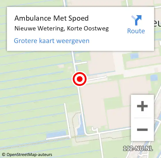 Locatie op kaart van de 112 melding: Ambulance Met Spoed Naar Nieuwe Wetering, Korte Oostweg op 22 juni 2022 01:38