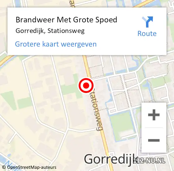 Locatie op kaart van de 112 melding: Brandweer Met Grote Spoed Naar Gorredijk, Stationsweg op 22 juni 2022 08:12