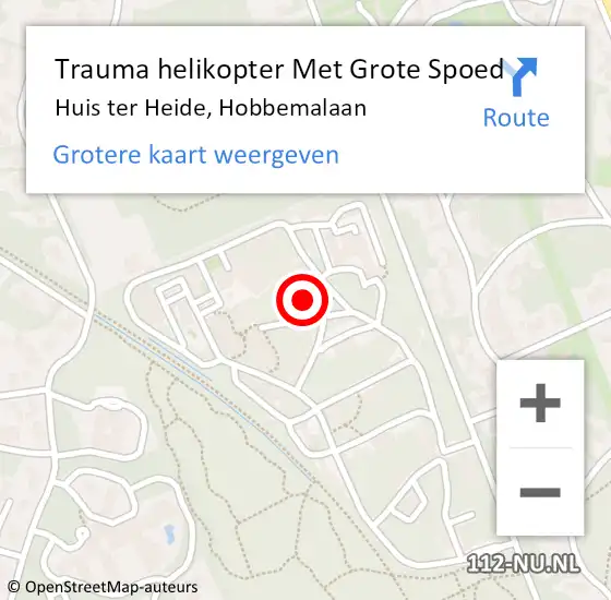 Locatie op kaart van de 112 melding: Trauma helikopter Met Grote Spoed Naar Huis ter Heide, Hobbemalaan op 22 juni 2022 10:10