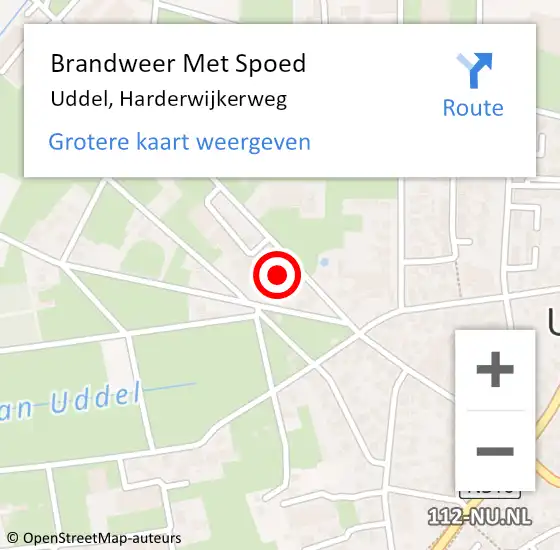Locatie op kaart van de 112 melding: Brandweer Met Spoed Naar Uddel, Harderwijkerweg op 22 juni 2022 10:51