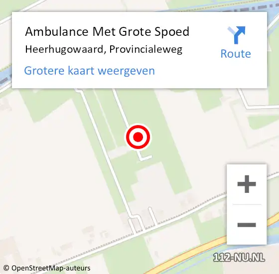 Locatie op kaart van de 112 melding: Ambulance Met Grote Spoed Naar Heerhugowaard, Provincialeweg op 22 juni 2022 16:22