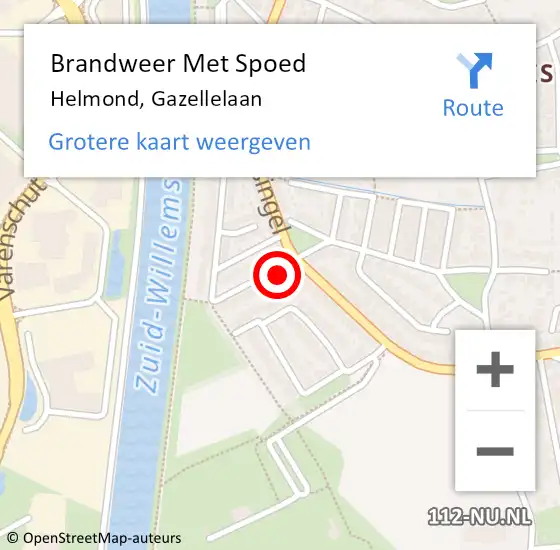 Locatie op kaart van de 112 melding: Brandweer Met Spoed Naar Helmond, Gazellelaan op 22 juni 2022 16:40