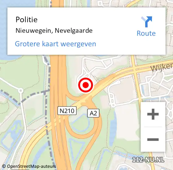 Locatie op kaart van de 112 melding: Politie Nieuwegein, Nevelgaarde op 22 juni 2022 17:53