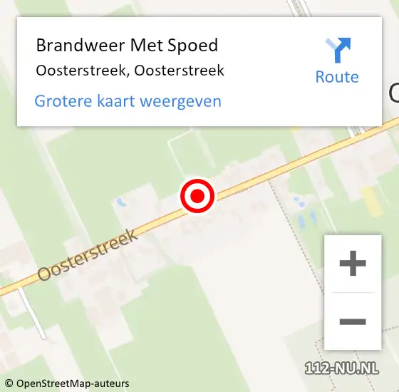 Locatie op kaart van de 112 melding: Brandweer Met Spoed Naar Oosterstreek, Oosterstreek op 22 juni 2022 19:56