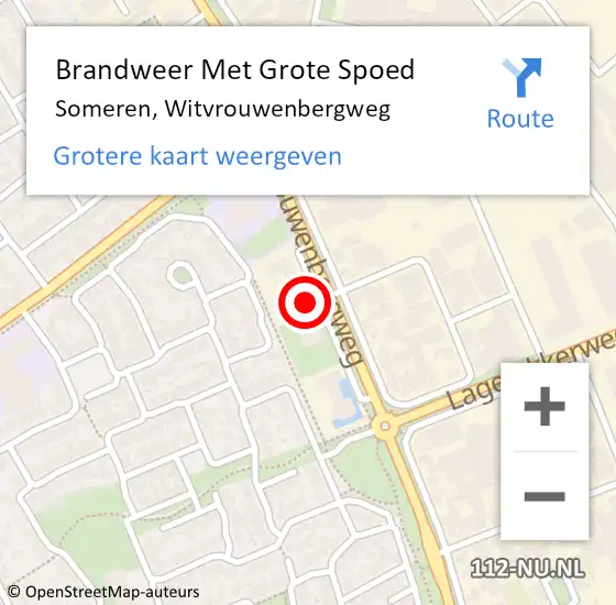 Locatie op kaart van de 112 melding: Brandweer Met Grote Spoed Naar Someren, Witvrouwenbergweg op 22 juni 2022 20:00
