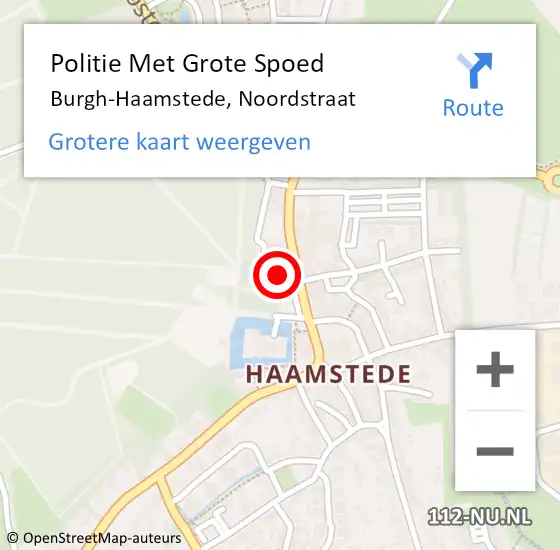 Locatie op kaart van de 112 melding: Politie Met Grote Spoed Naar Burgh-Haamstede, Noordstraat op 22 juni 2022 23:55
