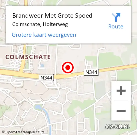 Locatie op kaart van de 112 melding: Brandweer Met Grote Spoed Naar Colmschate, Holterweg op 23 juni 2022 00:57