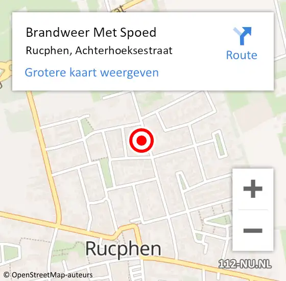 Locatie op kaart van de 112 melding: Brandweer Met Spoed Naar Rucphen, Achterhoeksestraat op 23 juni 2022 07:03