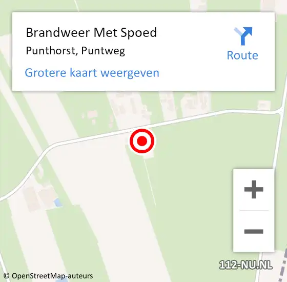 Locatie op kaart van de 112 melding: Brandweer Met Spoed Naar Punthorst, Puntweg op 23 juni 2022 08:42