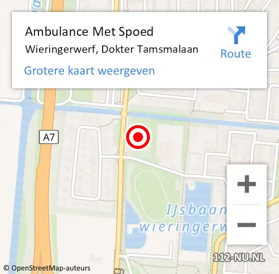 Locatie op kaart van de 112 melding: Ambulance Met Spoed Naar Wieringerwerf, Dokter Tamsmalaan op 23 juni 2022 12:18