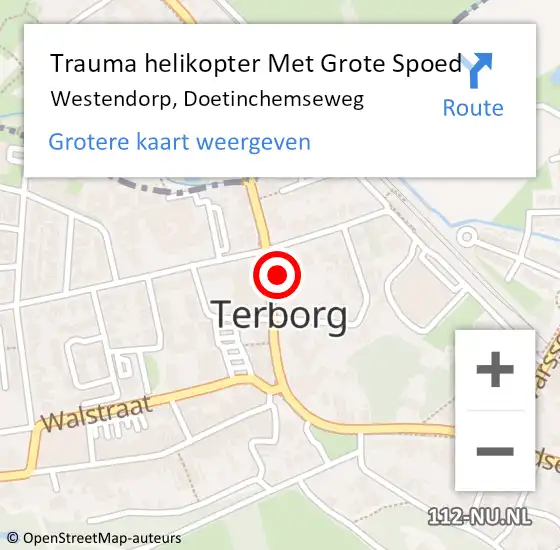 Locatie op kaart van de 112 melding: Trauma helikopter Met Grote Spoed Naar Westendorp, Doetinchemseweg op 23 juni 2022 13:28