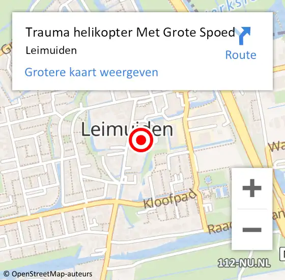 Locatie op kaart van de 112 melding: Trauma helikopter Met Grote Spoed Naar Leimuiden op 23 juni 2022 18:40