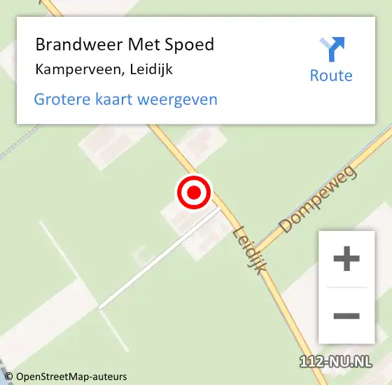 Locatie op kaart van de 112 melding: Brandweer Met Spoed Naar Kamperveen, Leidijk op 23 juni 2022 19:25